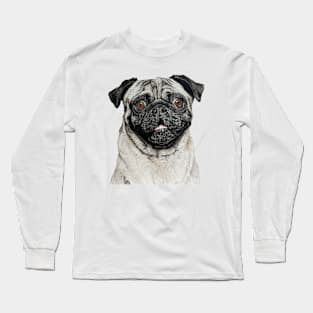 Pug Drawing Long Sleeve T-Shirt